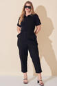 Blusa Polo Plus Size Preta - Preto