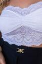 Cropped Plus Size Renda Branco
