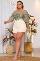 Blusa Ciganinha Plus Size Jasmim Verde