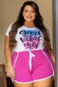 Pijama Plus Size Good Vibes Only Short Rosa