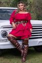 Conjunto Ciganinha e Short Saia Marsala