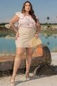 Blusa Ciganinha Plus Size Estampada Rosa