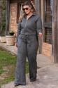 Jaqueta e Regata Plus Size em Suede