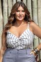Short Plus Size Sarjado Cinza