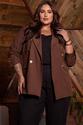 Blazer Plus Size Alfaiataria Classico Marrom