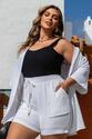 Conjunto Plus Size Kimono e Short Jacquard Branco
