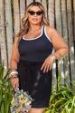 Regata Plus Size Canelada Ravena Preta