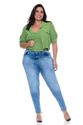Calça Jeans Plus Size Skinny Lavagem Clara