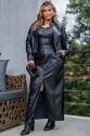 Jaqueta Plus Size em corino com zíper - Preto