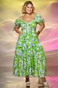 Vestido Verde Plus Size Estampado