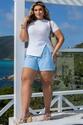 T-shirt Plus Size Canelada Branca - Branco