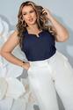 Regata Plus Size Azul Marinho