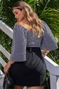 Cropped Plus Size Listrado Preto
