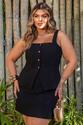 Conjunto Plus Size Botoes Orgânico Preto