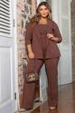 Calça Plus Size Alfaiataria Bergamo Marrom