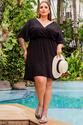 Vestido Plus Size Busto Transpassado Preto