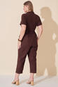 Blusa Polo Plus Size Marrom
