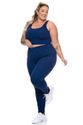 Calça Fitness Plus Size Fuso Suplex Proteção UV 50+ Azul