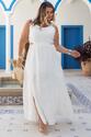 Vestido Plus Size Bordado Off White