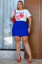 Saia Short Plus Size Alfaiataria Azul