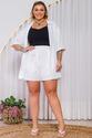 Conjunto Plus Size Kimono e Short Jacquard Branco