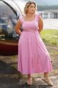 Vestido Plus Size Midi Rosa