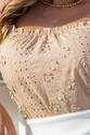 Blusa Ciganinha Plus Size Laise Bege