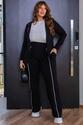 Conjunto Plus Size Blazer e Calça Moletinho Preto