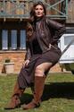 Jaqueta Plus Size em Courino Marrom