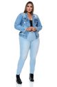 Jaqueta Jeans Plus Size Tradicional Com Puídos