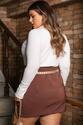 Short Saia Alfaiataria Marrom