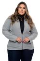 Jaqueta Plus Size Fleece Cinza