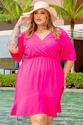 Vestido Plus Size Busto Transpassado Pink