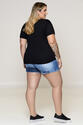 T-shirt Plus Size Básica Lisa Preta