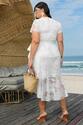 Vestido Plus Size Areia Bordada Branca