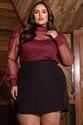Blusa Plus Size Pipoca Wine