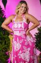 Vestido Plus Size Decote Quadrado Pink