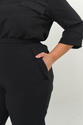 Calça Plus Size Alfaiataria Cós Duplo Preta