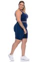 Bermuda Fitness Plus Size Proteção UV 50+ Azul
