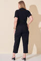Blusa Polo Plus Size Preta