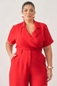 Conjunto Plus Size Stef Blusa e Calça Vermelho