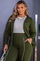Conjunto Plus Size Blazer e Calça Moletinho Verde