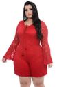 Macaquinho Plus Size Red