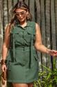 Conjunto Plus Size Bolsos Cargo Pesponto Verde