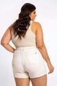 Short Plus Size Jeans Bege