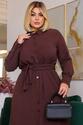 Chemise Plus Size Com Cinto Marrom