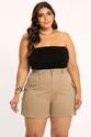 Short Plus Size Cargo Bege