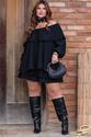 Conjunto Ciganinha e Shorts Saia Preto