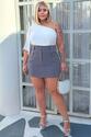 Short Saia Plus Size Risca de Giz