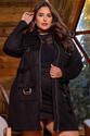 Conjunto Plus Size Casaco Utilitario e Saia